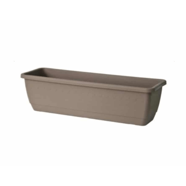 Caissette à fleurs et soucoupe Inis - Taupe