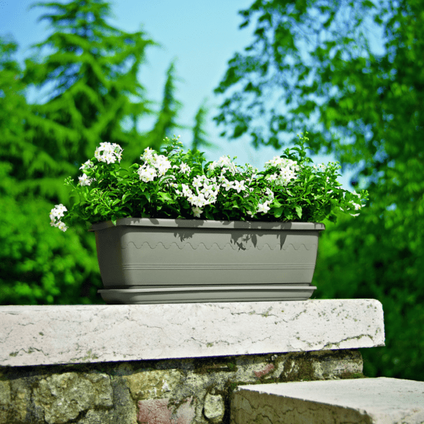 Caissette à fleurs et soucoupe Inis - Taupe – Image 3