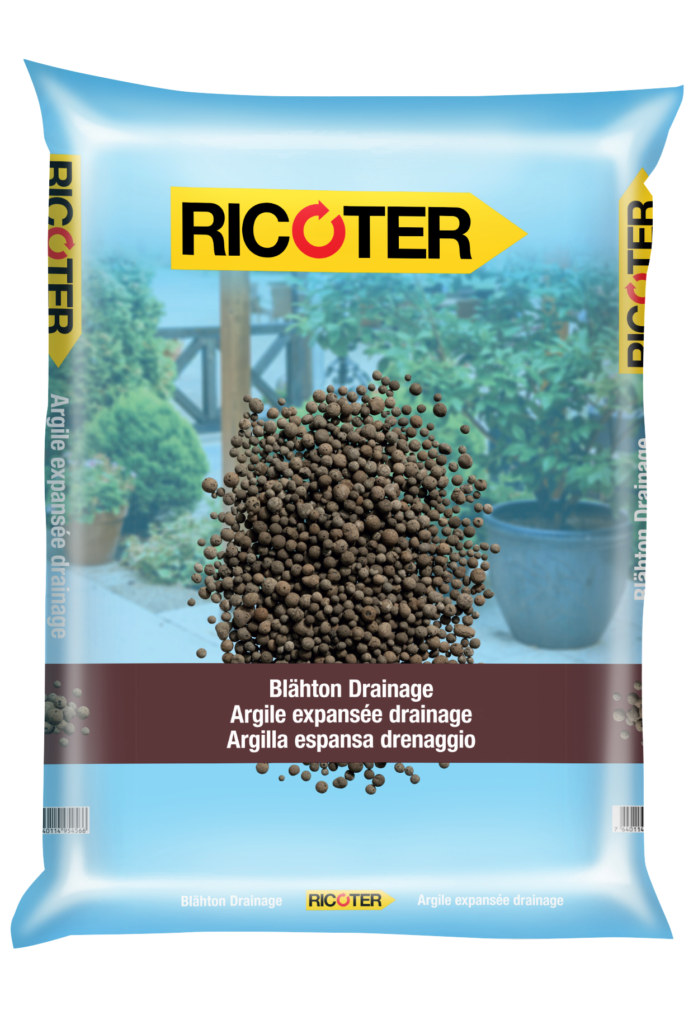 Argile expensée de drainage Ricoter, sac de 10 litres