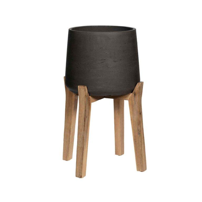 Cache-pot sur pied haut ‘Patt’ – Noir