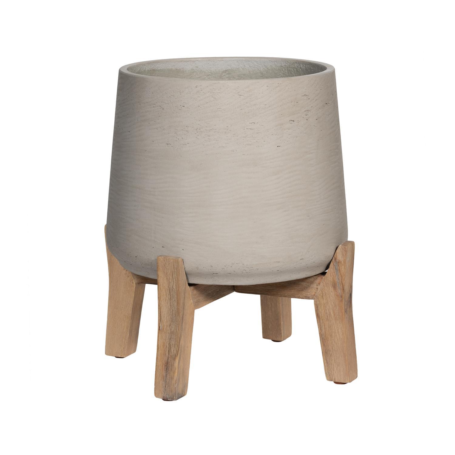 Cache-pot sur pied bas ‘Patt’ – Gris