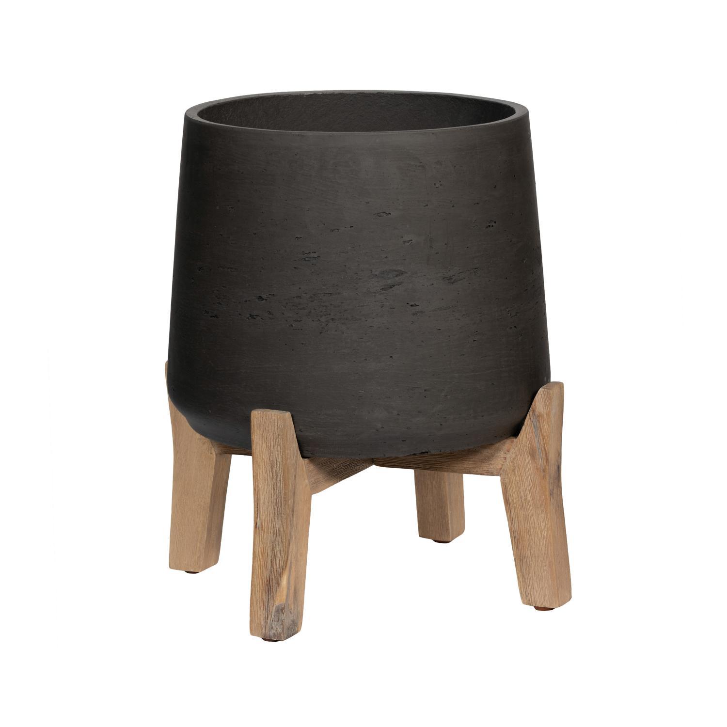 Cache-pot sur pied bas ‘Patt’ – Noir