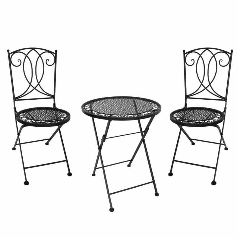Set table + 2 chaises Bellissima noir