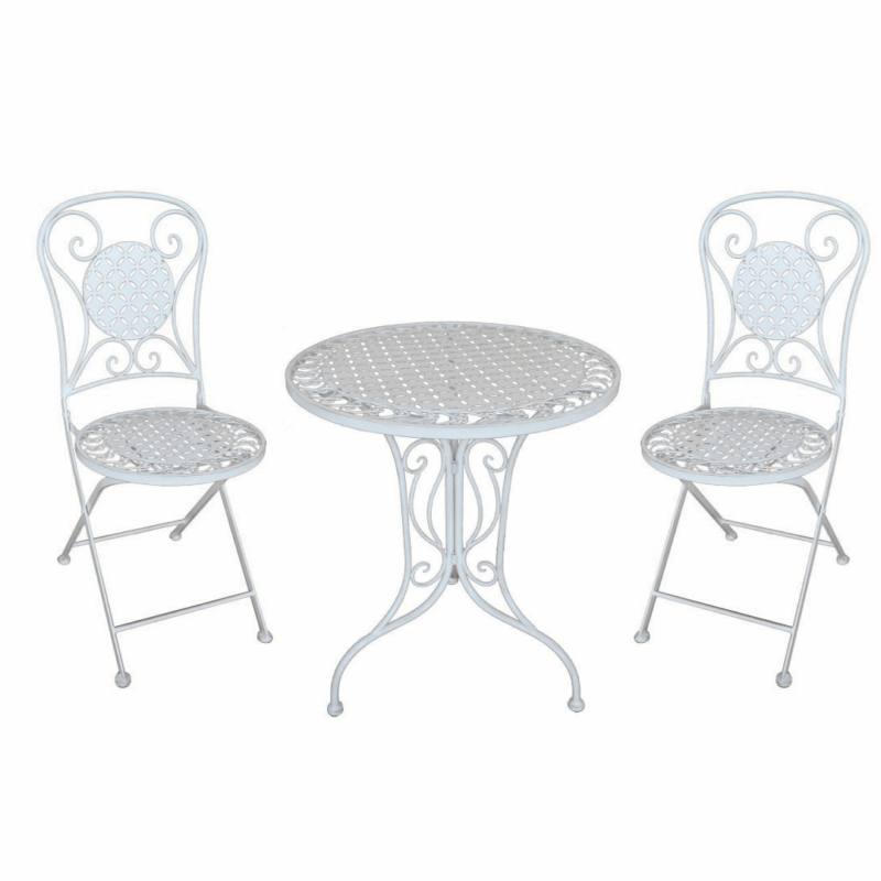 Set table + 2 chaises Bianca blanche