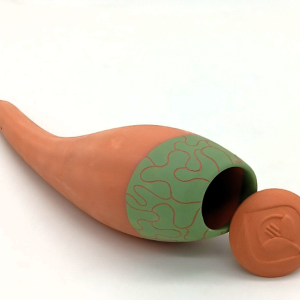 Olla décorée motif “dentelle” verte - taille au choix