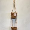 Cache-pot à suspendre en jute nature double ou simple