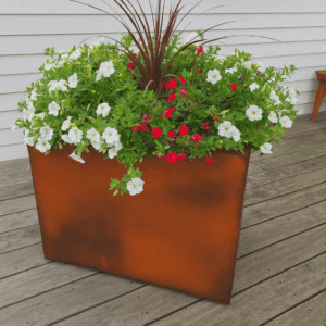 BAC20 CORTEN – Bac effet Corten haut de gamme avec réserve d’eau intégrée