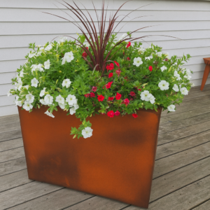 BAC20 CORTEN – Bac effet Corten haut de gamme avec réserve d’eau intégrée