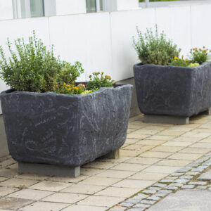 Green City Cup 20- Jardinière compacte effet pierre, légère et ultra résistante