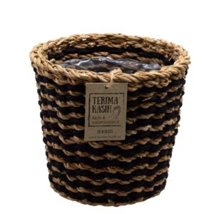 Cache pot Gaby noir - Diam. 29 cm, H. 26cm